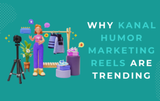 Humor-focused reels, teal branding, and lifestyle visuals featuring live setup props